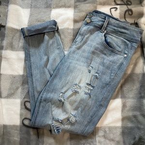 Indigo Rein Cropped Stretchy Blue Jeans